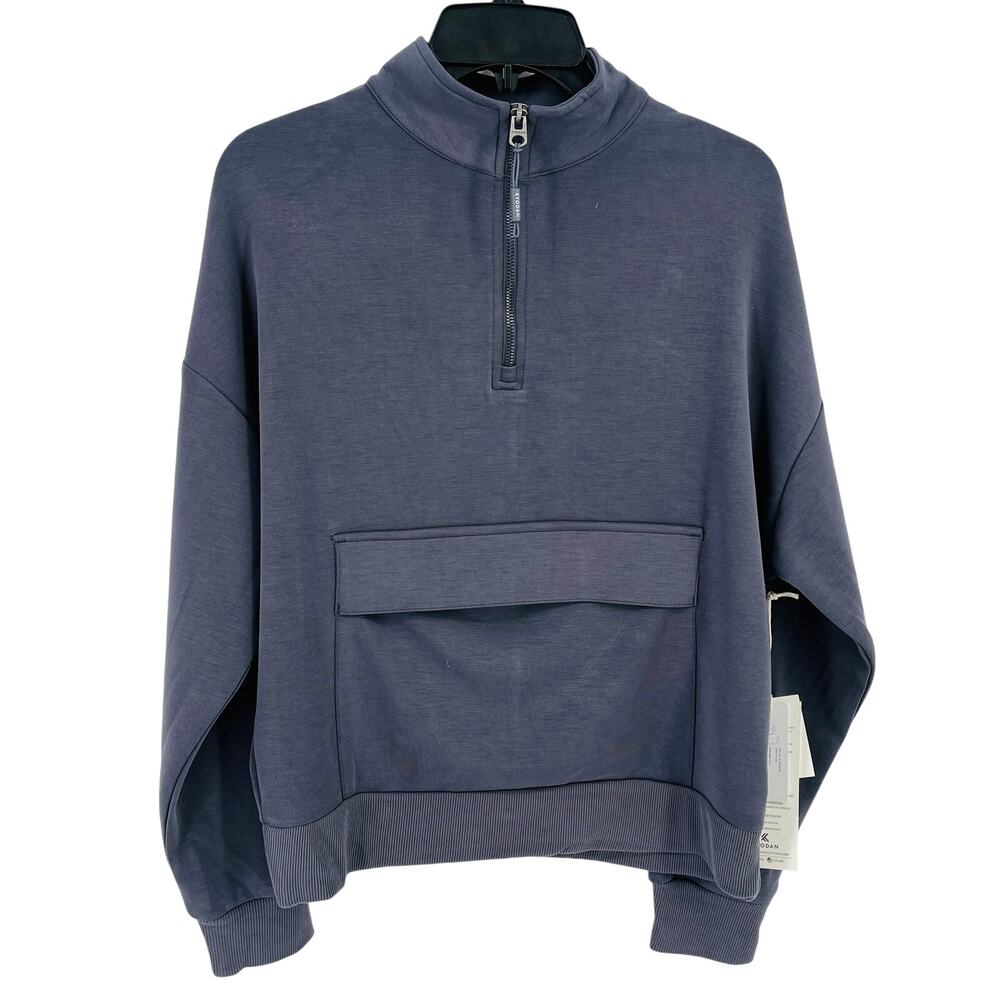 Kyodan Womens Sandwash Grey Half Zip Pullover Sweatshirt Size M Pocket Air